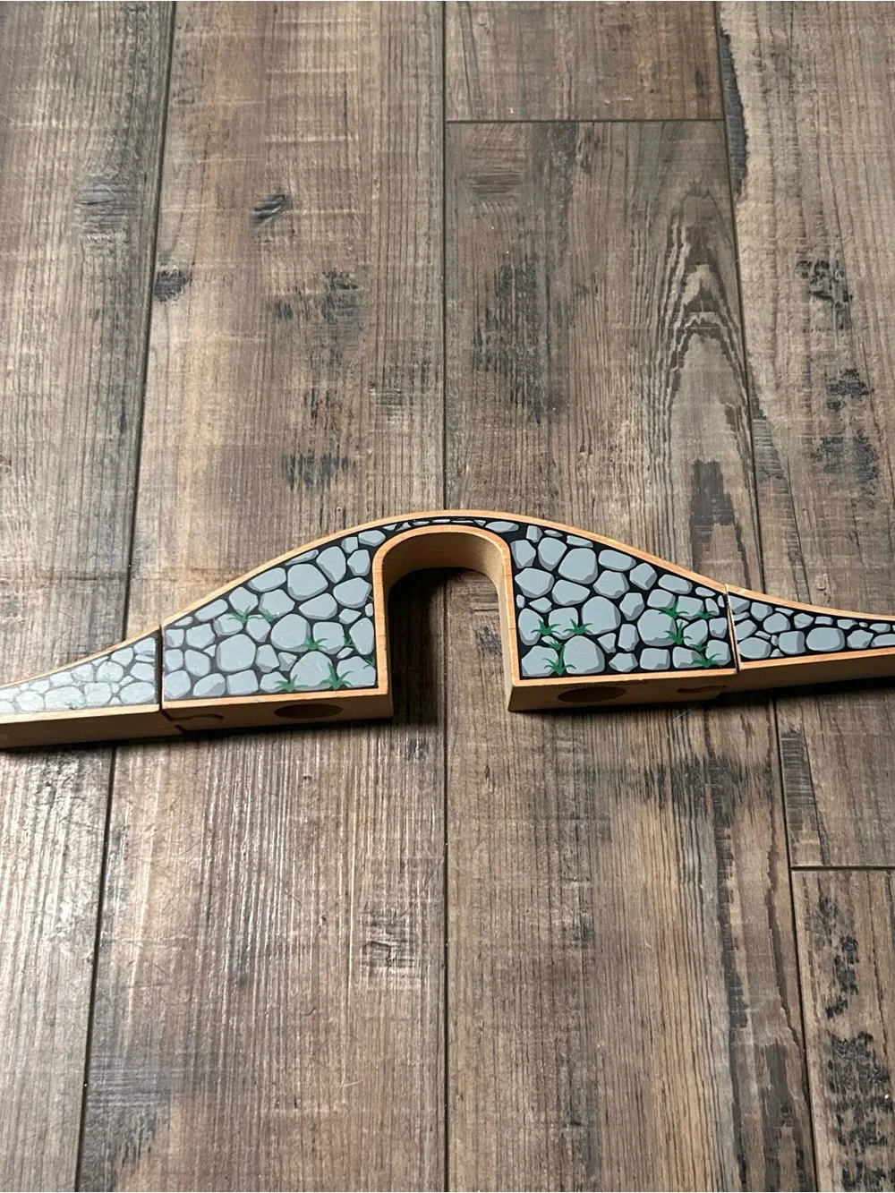 Wooden Train 3 Piece Stone Bridge Fits Imaginarium BRIO Thomas Track